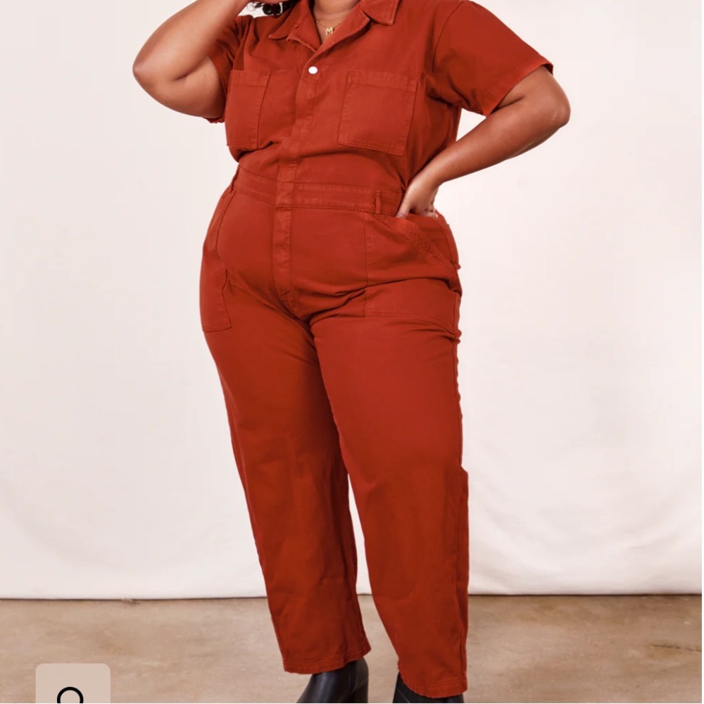 big bud press short sleeve jumpsuit in paprika
